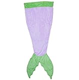 blankie fin Mermaid Blanket Tails- Minky Fleece Blanket/Bags for Kids, Lavender /Green [並行輸入品]