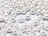 ファイニエ パールビーズ 4mm 穴あり プラ製 丸 2000個 ホワイト 白 アクセサリー パーツ BD2998