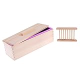 Baosity ソープロープ　金型　収納ケース　シリコーン　DIY　トースト　木製の蓋　ケース　石鹸　トレイ　ホルダー　ボックス　セット - ピンク