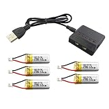MOONZON 5つの3.7V 180mAhリチウムイオンバッテリーと5-IN-1充電器、A20 A20W四軸航空機遠隔制御ドローン備品に適用