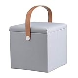 収納スツール 折畳み収納スツール 収納ベンチ 四角型茶卓 ソファースツール オットマン 足置き台 ローベンチ ソファーサイド 新生活 size 30x30x30cm (グレー)