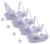 iLoveSIA (アイラブシア) マタニティ ブラジャー クロスオープン ノンワイヤー ブラカップ付 4枚セット 薄紫 S「M実物サイズタグ」