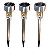 30089 トレードワン 3本組(MCZ-5154)光充電 ステンレス ソーラー ガーデン ライト 街灯 B