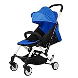 LaNova ベビーカー 軽量 4輪機能 新生児から 便利 ブルー