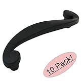 Cosmas 774 FBフラットブラックキャビネットハードウェア旋回ハンドルプル – 3 "穴センター、10パック