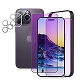 iPhone14Promax ガラスフィルム ブルーライトカット 【2枚】 iPhone14Promax カメラフィルム 【2枚】 iPhone 14 Pro max フィルム ブルーライト アイフォン14Promax ガラス保護フィルム いphone14Promax 用 画面 保護 シート 強化ガラス 【貼り付け簡単/ガイド枠付き】