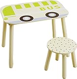 キッズテーブルチェアセット バス柄 N-8836