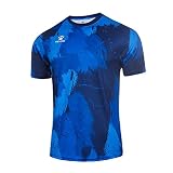 [ケルメ] サッカーシャツ メンズ サッカーウェア ゲームシャツ Tシャツランニング 半袖 プラクティスシャツ トレーニング (ブルー,S)