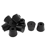 uxcell　家具保護　家具脚カバー　パイプキャップ　チェアーエンドキャップ　円錐形　ブラック　ゴム　17x13x14mm　10pcs