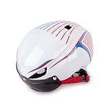 [AMANGU]　自転車用ヘルメット　サイクリング　シールド付き　丸いシルエット　PC+EPS　メンズ　レディース　大人用　サイズ調節可　子供も利用可能　頭囲56～61ＣＭ　アンチショック機能　安全　