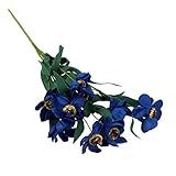 Lovoski 結婚式　部屋　ホーム　パーティー　インテリア　装飾　造花　人工観葉植物　フラワー　デイジーシネラリア　ネイビーブルー　１本