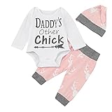 (プタス)Putars ベビー服 子供服 ロンパース 上下セット 女の子 長袖 DADDYS OTHER CHICK 帽子付き 可愛い 秋 冬 新生児 歩行服 出産お祝い 記念日 プレゼント 0-18