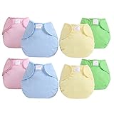 Happy Cherry 赤ちゃん 超可愛い 調節可能 再利用可能な 布おむつ カバー 通気性 洗える おむつ ランダムな色 8枚組