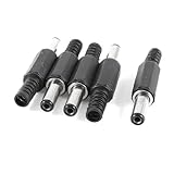 uxcell　DCプラグ　ケーブルコネクタ　Cメスプラグ　メスコネクタ　電源供給　ブラック　5個　5.5mmx2.1mm