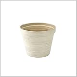 ナチュラル カラフル ポット プランター バンブー スタッキング ガーデン 雑貨 SPIN BAMBOO POT MサイズWHITE