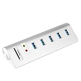 Cateck USB 3.0 5ポートハブ、サウンドアダプターとSD/TFカードリーダーコンボ搭載5V/４の外付け電源アダプター付き（iMac, MacBook Air, Mac Pro,MacBook Pro, MacBook, Mac Mini,PCs,携帯コンピュータに対応）