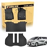 KARLUX トヨタALPHARD アルファード/ヴェルファイア 30系 7/8人乗り車専用のフロアマット＆ラゲッジマット5点セット。3Dカーマットは防水・防滑・防汚でTPE素材製。ALPHARD アルファード/ヴェルファイア 30系 7/8人乗り車に最適化されたカスタム設計。 (1-2列目フロアマット+ラゲッジマット.)