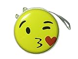 1個の面白いかわいい変身財布ハンドロープデザインのスチールコインケース (絵文字をキス)