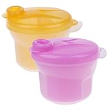 ノーブランド品 　全3色　2個　キッチン　食品貯蔵　3セクション　赤ちゃん　収納ボックス　ケース　離乳食保存容器 - イエローとローズ