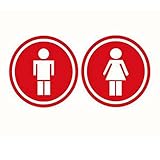 ドアステッカーは、トイレの3つのトイレのトイレのサイントイレのラベルステッカーを設定します。