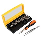 uxcell 精密スクリュー ドライバビットツールセット22合1 磁気 トルクス フィリップス スロット付き