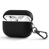ZENIX DESIGN TECH airpods pro2 用 ケース カラビナ付き 第2世代 PUレザー レザー調 保護 イヤホンケース ZX-luxpods (ブラック)