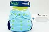 LINGZHI 新型サイズ可調整おむつカバー 通気性綿 快適 1枚入 (カラー:ブルー）