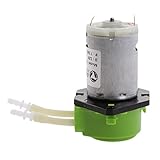 Homyl 投与ポンプ　水槽用　分析用水　12V　蠕動ヘッド　小型投薬用ホースポンプ　全3色選択 - 緑