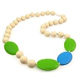 Teething Necklace for Mom to Wear - Baby Safe Silicone Teether 24 Inches Ivory by Epicura