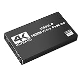 C.AMOUR 4K HDMI パススルー キャプチャーボード Switch対応 1080P 60FPS USB3.0 ビデオゲーム ゲーム実況 ビデオ録画 ライブ配信 生放送用 画面共有 PS4 PS5 Xbox Wii U Webカメラ スマホに対応 OBS/Potplayer/XSplit適用 Mac/Windows/7/8/10/Linux OS対応