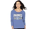 MLB San Diego Padresレディースクルーネックスウェットシャツ、Large、ブルー