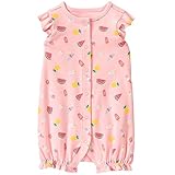 ジンボリー ベビー ロンパース 新生児用 パイナップル 総柄 カバーオール 3m-6m GYMBOREE ピンク [並行輸入品]