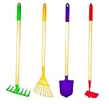 G & F 10018 JustForKids Kids Garden Tools Set Rake Spade Hoe and Leaf Rake 4-Piece [並行輸入品]