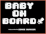 BABY ON BOARD ビット 文字 ホワイト カッティング ステッカー #P01.