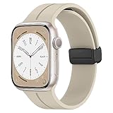 TALENANA for Apple Watch バンド マグネット シリコン49mm/46mm/45mm/44mm/42mm/41mm/40mm アップルウォッチ ベルト SeriesUltra2/Ultra/10/9/8/7/6/SE/SE2/5/4 防水 蒸れない 通気性 汗に強い 軽量 レディース メンズ Apple Watch アクセサリー （スターライト、42mm/41mm/40mm）