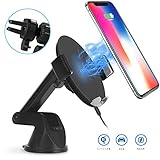 車載Qi ワイヤレス充電器 車載 ホルダー-10W/7.5W急速ワイヤレス充電器車載スマホホルダー 360度回転 粘着式＆吹き出し口2種類取