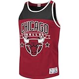 シカゴブルズMitchell and Ness NBA Color Blocked Tank Top (レッド) 2 x l