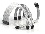 LINKUP - AVA 12VHPWR PCIE 5.0 電源ユニット延長スリーブケーブル | 600W 16AWG | UL規格認定・スリーブ付きジャケット・成形プラグ | RTX5000 RTX4000 GPU用の4本セット | ゲームのパフォーマンスを飛躍的に向上させよう | 30cm ホワイト