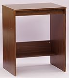 デスク ハイタイプ 幅60cm 高さ72cm パソコンデスク 棚付 木製/ダークブラウン