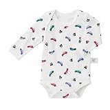 [ミキハウス] MIKIHOUSE 【ダブルＢ】 車柄長袖ボディシャツ (70cm・80cm・90cm) 60-2464-260 白 90cm