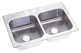 Elkay WLD3322D8DG4 Revere Waterford 33-by-22-by-8 Inch Double Bowl Stainless Steel Kitchen Sink by E