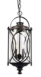 Trans Globe Lighting 40413 ROB Crossover Hanging Lantern, 24", Rubbed Oil Bronze [並行輸入品]