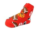 (マッドパイ) Mud Pie ベビー ソックス/靴下 172975 Red Sports Balls Socks スポーツ/レッド 0-12m（0～12ヶ月） [並行輸入品]