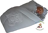 BlueberryShop Embroidered Jersey Swaddle Wrap Blanket Sleeping Bag for Newborn, baby shower GIFT 100