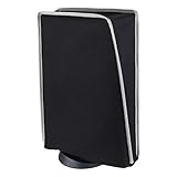 PlayVitalナイロン製防塵カバーはps5に適用可能、柔らかくてきれいなダストカバー（縦式）はプレーステーション5コンソールに適用可能。傷防止防水カバーはデジタルバージョンやディスクバージョンに対応する【ブラック＆ライトグレートリム】