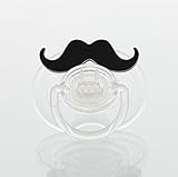Black Handlebar Mustache Symmetric Pacifier (PMHB-S-6M) [並行輸入品]