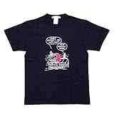 【MOOMIN】フロントプリント半袖Tシャツ ムーミン 綿100% 日本製 【cordialclothing】 (M, ネイビー)