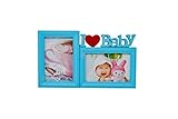 I KT I Love Babyフォトフレームコラージュの2つの画像サイズ6 x 4と4 x 6インチ M ブルー