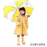 【名古屋子供雨具】 レインコート きっず イエロー 水玉 女の子 可愛い ガーリー オシャレ フリル リボン かわいい 1歳〜7歳 カッパ 雨合羽 傘 長靴 レインブーツ 通園 通学 散歩 (S)