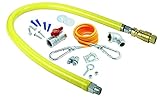 T&S Brass HG-4C-48K Gas Hose with Quick Disconnect, 1/2-Inch Npt, 48-Inch Long and Installation Kit 